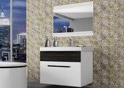 Kúpeľňový nábytok Belini biely mat / eben kráľovský + umývadlo + zrkadlo  ROD M 1/0/W/WHK/0/ZW