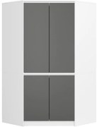 Rohová skriňa S100 4D CLP biela / sivá / grafitová