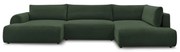Tmavozelená menčestrová rozkladacia rohová pohovka (ľavý roh/do "U") Lucien – Bobochic Paris