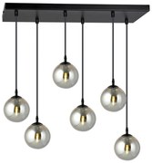 Luster na lanku COSMO 6xE14/10W/230V čierna/šedá