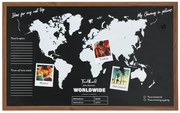 Magnetická tabuľa s mapou World, 78x48 cm