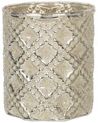 Béžový sklenený svietnik na čajovú sviečku Silvain - Ø 8*9 cm