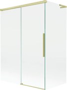 Mexen Rox, L posuvná 2-krídlová vaňová zástena 120 + 70 x 150 cm, 8mm číre sklo, zlatý matný profil, 8C9L-120-070-55-00