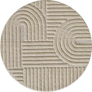 Ayyildiz, Kusový koberec Art 1121 Beige kruh, 160x160 (priemer) kruh, béžová, obývacia izba