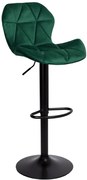 Barová stolička GORDON zamatová, čierna / tmavozelená