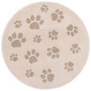 Béžový detský koberec ø100 cm Paws Light Beige – FD