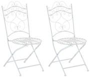 Kovová stolička skladacia Indra (SET 2 ks) - Biela