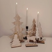 DECOLED Dekorácia, stromček, drevená, 8,5 x 4,5 x 14 cm
