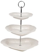 3 poschodový keramický etažér s taniermi v tvare srdca - Ø 26*31 cm