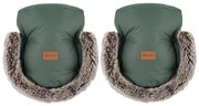 PETITE&amp;MARS - Rukávniky na kočík FURRY Veritable Khaki