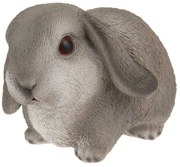 Záhradná figúrka z polyresinu Bunny, 16 cm, sivá