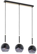 Luster na lanku MILTONA 3xE27/60W/230V čierna/šedá