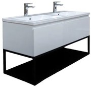 Kúpeľňová skrinka s umývadlom SAT B-Way biela lesk BWAY120WU