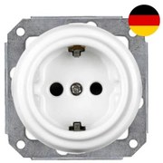 Elhard Okrúhla keramická zásuvka schuko, biela KV2001W