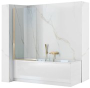 Rea Elegant, vaňová zástena, 1-krídlová, 70 x 140 cm, zlatá-transparentná, REA-W5600