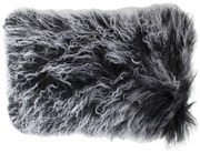 Vankúš biela / čierna ovčej kože kučeravý dlhý chlp Curly - 50 * 30 * 10cm