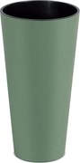 Plastový květináč Tubusy Slim Eco Wood 25 cm zelený