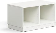 Úložná skrinka CASPER, 2 priehradky, so soklom, biela