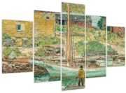 Obraz - Childe Hassam, Oyster Sloop, Cos Cob, reprodukcia (150x105 cm)