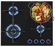 Klarstein Illuminosa 4, plynová varná doska, 4 Sabaf horáky, sklokeramika