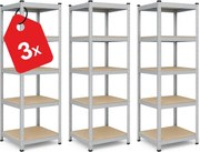 Akcia 3x Regál 180x40x40 cm pozinkovaný 5-policový, nosnosť 875 kg