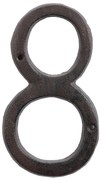 Hnedé nástenné liatinové číslo 8 - 7*1*14 cm