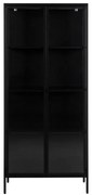 Čierna kovová vitrína Actona Newcastle, výška 180 cm