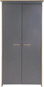 Detská šatníková skriňa v antracitovej a prírodnej farbe v dekore duba 50x190x96 cm Anna – Roba