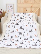 Baránková deka mikroplyš 150 × 200 cm – Zimný les