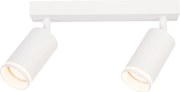 Bodové svietidlo Pipe Ring, 2x biele kovové tienidlo, w