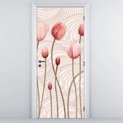 Fototapeta na dvere - Ružové tulipány (95x205cm)