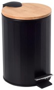 BISK Erga Rado, odpadkový kôš guľatý 3l z nerezovej ocele, čierna matná-hnedá, ERG-08421