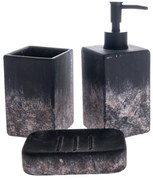 Súprava cementových kúpeľňových doplnkov Bain 3 ks, čierna