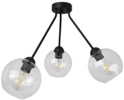Stropné svietidlo Haga Trio, 3x transparentné sklenené tienidlo