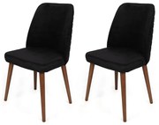 Súprava jedálenských stoličiek Tutku Black and Walnut, 2 ks