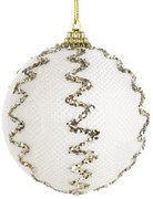 Vianočná ozdoba krémová / zlatá (6 ks)