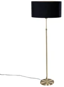 Stojacia lampa zlatá s oválnym zamatovým tienidlom čiernym 50 cm - Parte