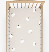 Goldea bavlnená napínacia plachta do detské postieľky - tekvice na krémovom 60 x 120 cm