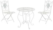 Súprava kovových stoličiek a stola Aldeano (SET 2+1) - Biela antik