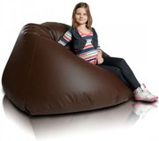 INTERMEDIC SK - Sedací vak MAXI 140x70 cm | extra veľký vak na sedenie a ležanie, 570 l Farba: E13 - Hnedá tmavá (Ekokoža)
