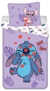 Fialová bavlnená detská obliečka na jednolôžko 140x200 cm Lilo and Stitch "Kiss" – Jerry Fabrics