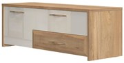TV stolík Gala TV135-1K2F/GL lakované pacific walnut/beige
