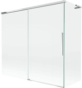 Mexen Rox, L posuvná 2-krídlová vaňová zástena 170 + 75 x 150 cm, 8mm číre sklo, chrómový profil, 8C9L-170-075-01-00