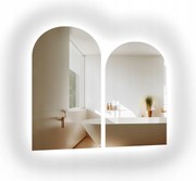 Sada dvoch polooválnych kúpeľňových zrkadiel Frank Led 100x180 cm 100x200