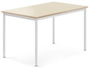 Stôl SONITUS, 1200x800x720 mm, HPL - breza, biela