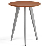 Konferenčný stôl PRIMO VIBE, priemer 60 cm, sivostrieborná podnož, čerešňa