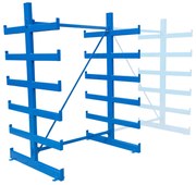 Konzolový regál, obojstranný, 2000 x 1380 x 1144 mm, 6 poschodí