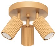 Stropné svietidlo Karbon, 3x zlaté kovové tienidlo, (možnosť polohovania)