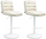 2x Barová stoličkaDamar - látka, biely rám - krémová