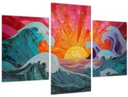 Obraz - Mozaika vĺn (90x60 cm)